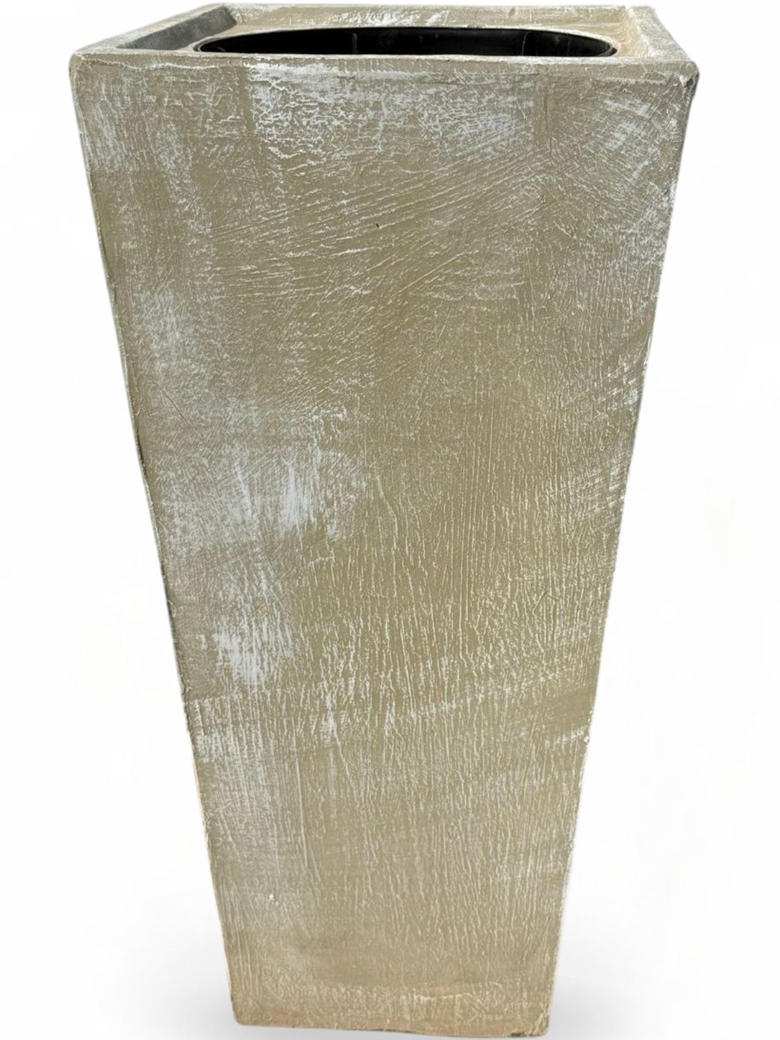 Square Slim Pot with Liner X-Large Whitewash Finish - L1007mm x W500mm - 83kg