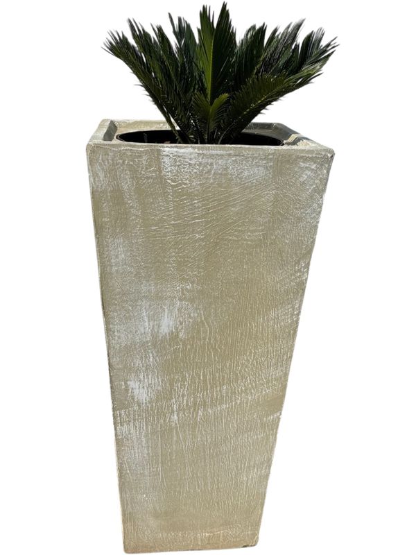 Square Slim Pot with Liner X-Large Whitewash Finish - L1007mm x W500mm - 83kg