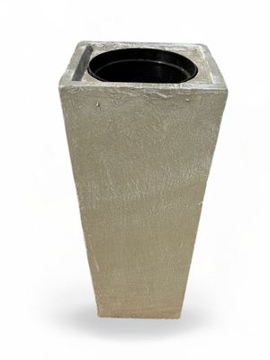 Square Slim Pot with Liner Medium Whitewash Finish - H702mm x W330mm - 37kg