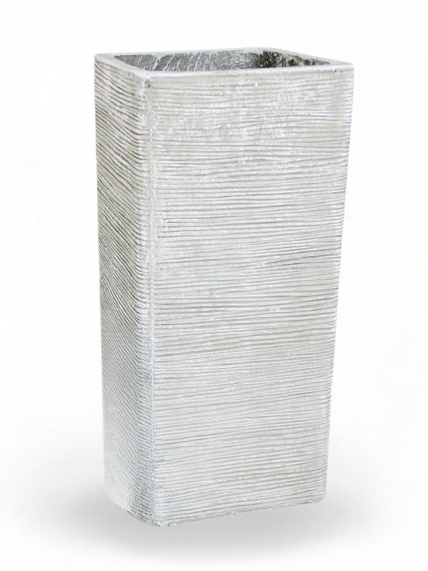 Braided Pillar Pot Large Whitewash Finish - H580mm x W260mm - 20kg