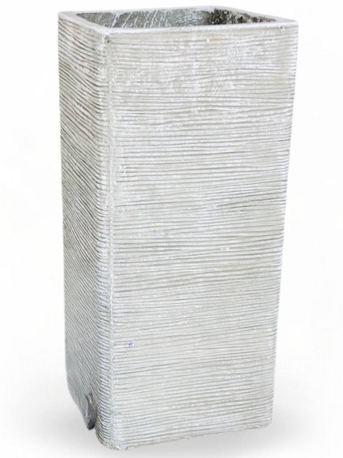 Braided Pillar Pot Extra Large Whitewash Finish - H720mm x W325mm - 29kg