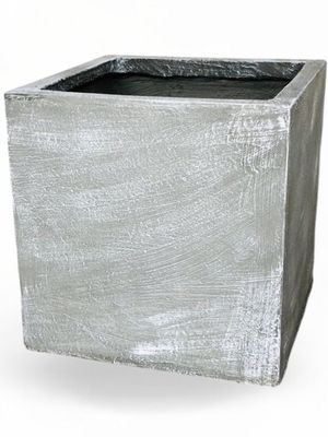 Ondela Square Pot Extra Large Whitewash Finish - H500mm x L500mm x W500mm - 45kg