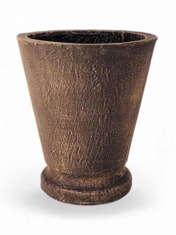 Edden Pot Small Mecca Brown Finish - H250mm x W220mm - 4kg