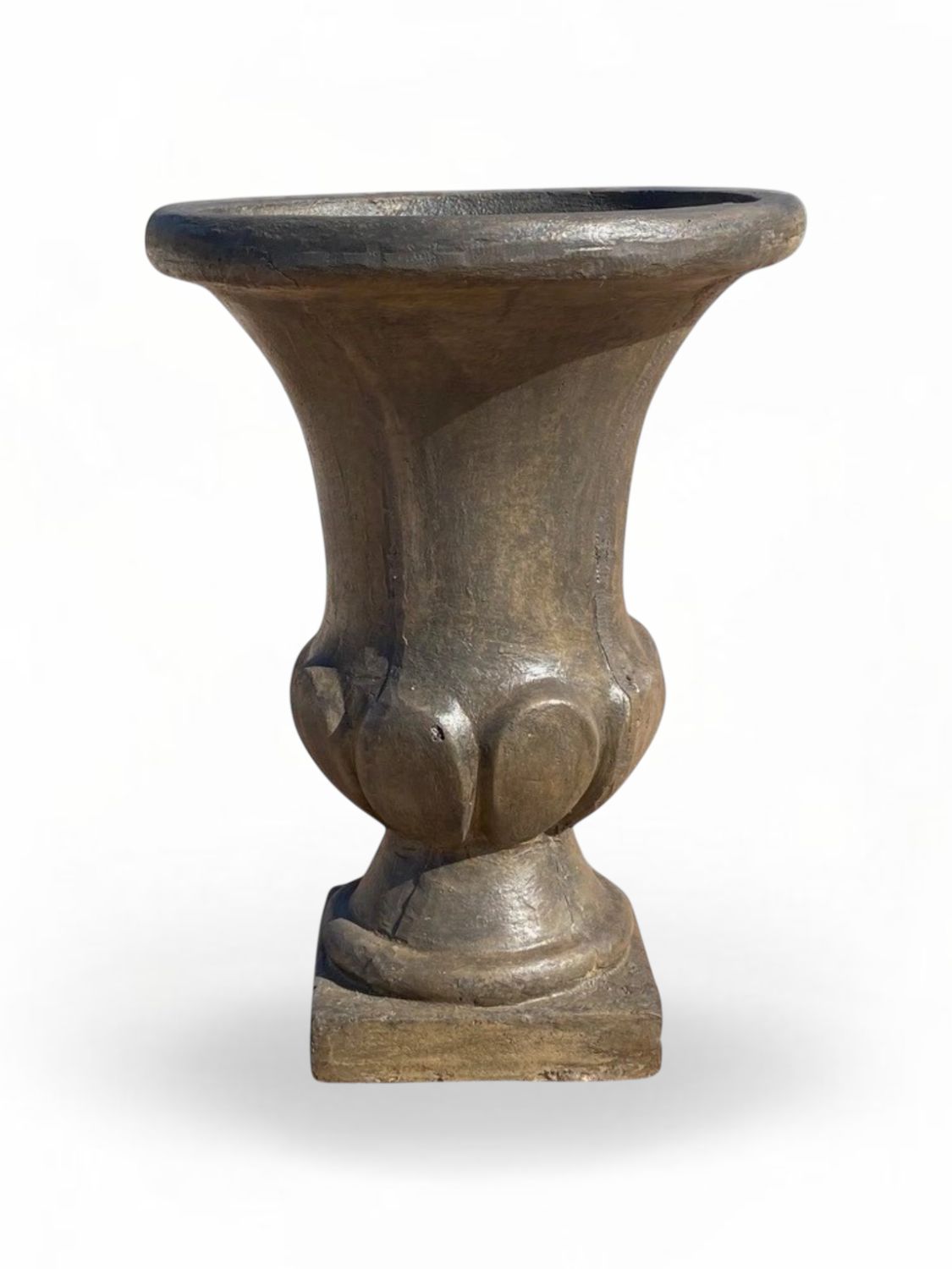 Joshua Urn Small Weathered Grey Finish H700mm x W Top 520mm x W Base 280mm - 25kg