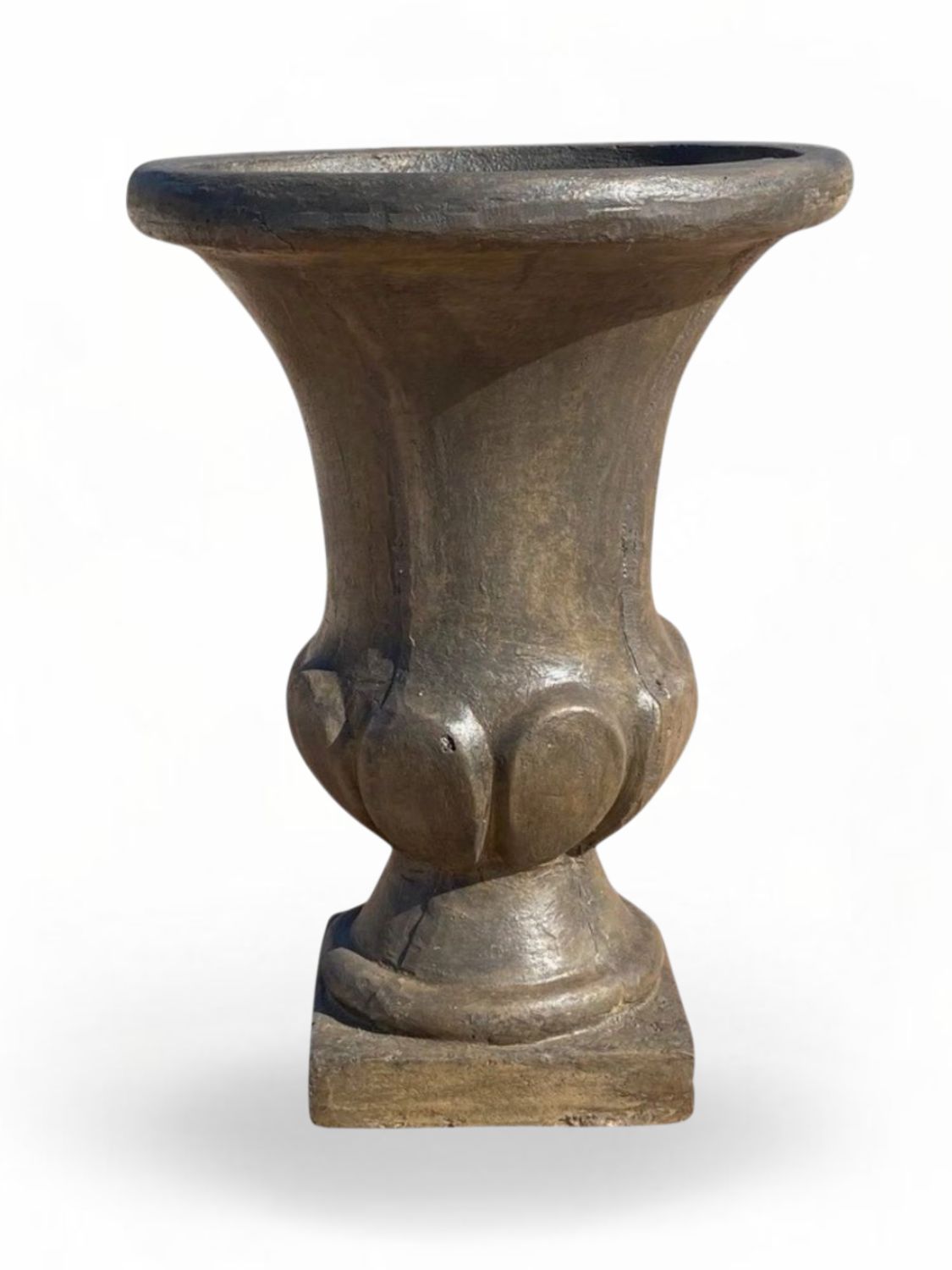 Joshua Urn Small Weathered Grey Finish H700mm x W Top 520mm x W Base 280mm - 25kg