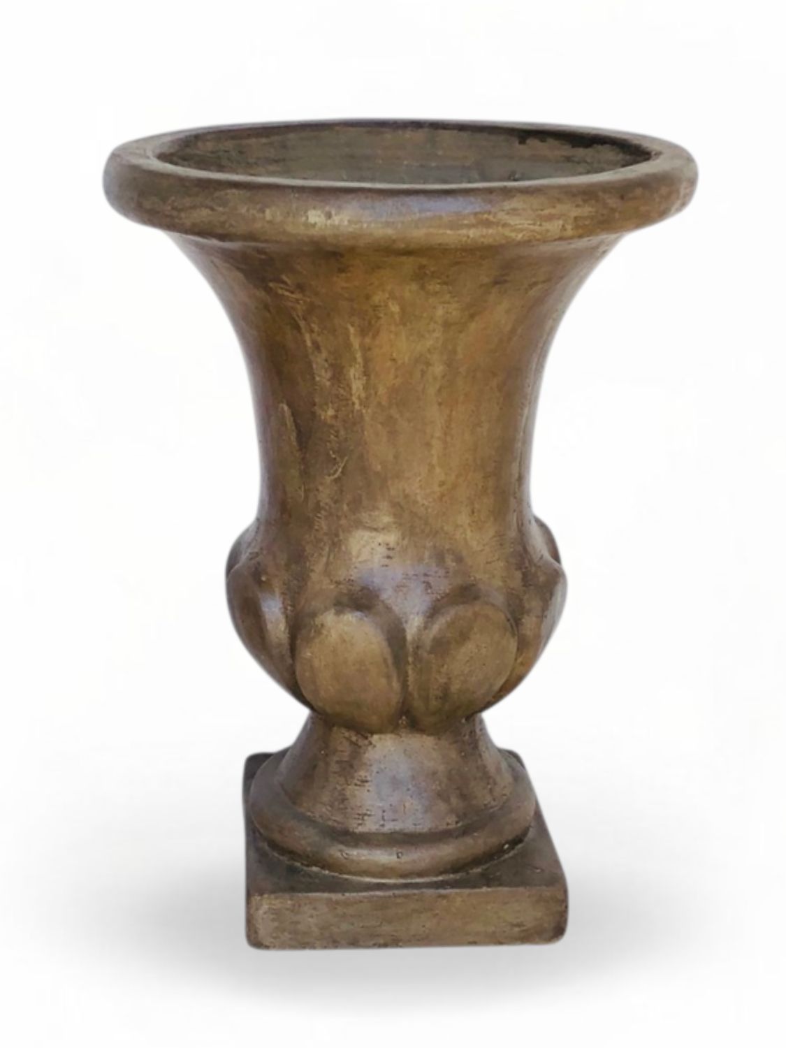 Joshua Urn Small Weathered Brown Finish - H700mm x W Top 520mm x W Base 280mm - 25kg