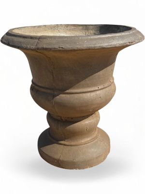 Italian Urn Weathered Brown Finish - H700mm x Top W700mm x Base W400mm - 49Kg