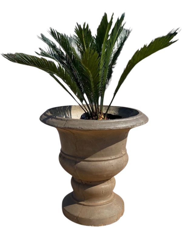 Italian Urn Weathered Brown Finish - H700mm x Top W700mm x Base W400mm - 49Kg