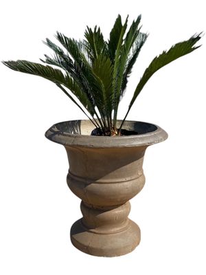Italian Urn Weathered Brown Finish - H700mm x Top W700mm x Base W400mm - 49Kg