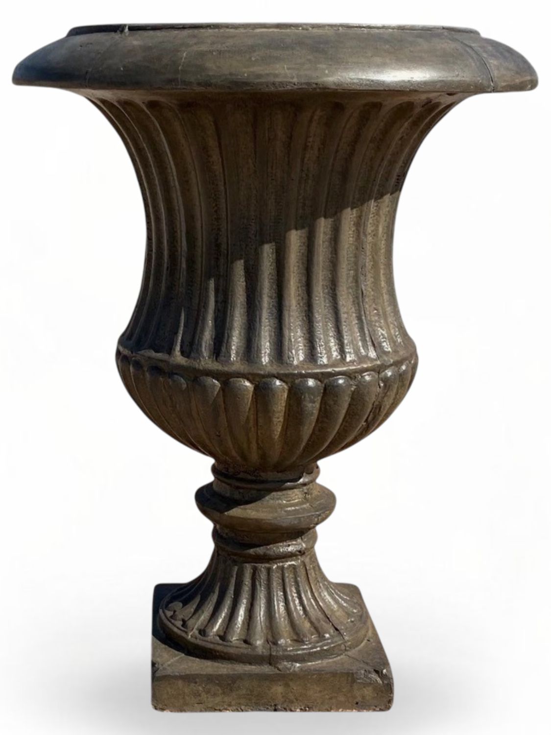 Sabrina Urn Weathered Grey Finish - H880mm x Top W670mm x W Foot Piece 310mm - 49Kg