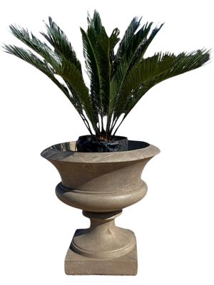 Angelica Urn Weathered Grey Finish - H650mm x W530mm x Base 400mm - 49kg