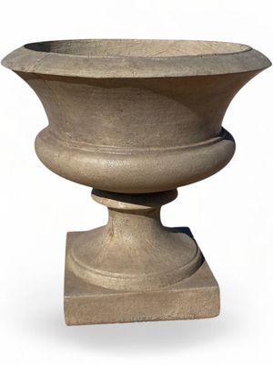 Angelica Urn Weathered Grey Finish - H650mm x W530mm x Base 400mm - 49kg
