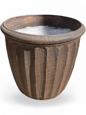 Alfred Pot Large Mecca Brown Finish - H430mm x W470mm - 15Kg