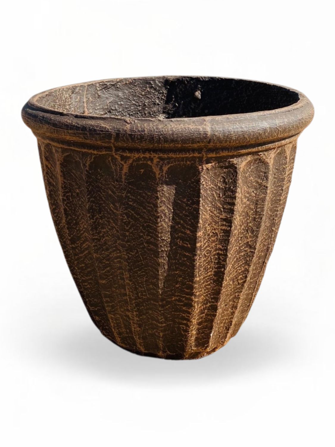 Alfred Pot Medium Mecca Brown Finish - H350mm x W360mm - 9Kg