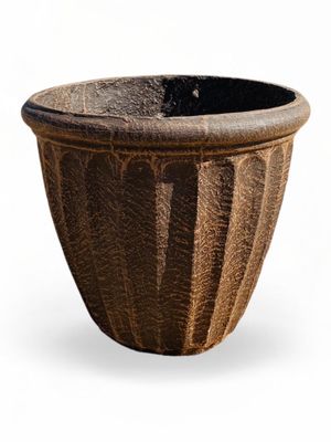 Alfred Pot Medium Mecca Brown Finish - H350mm x W360mm - 9Kg