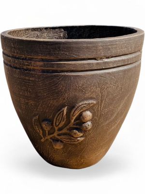 Olive Pot Large Mecca Brown Finish - H470mm - 20kg