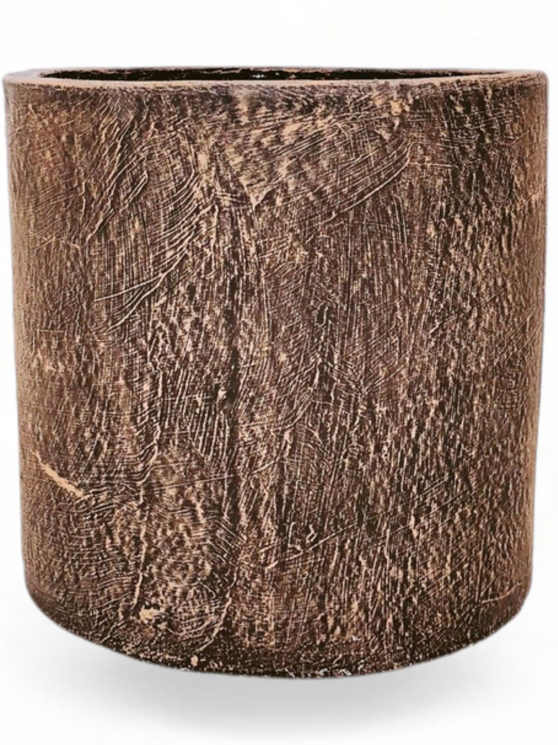 Cylinder Pot Large Mecca Brown - H350mm x W370mm - 12kg