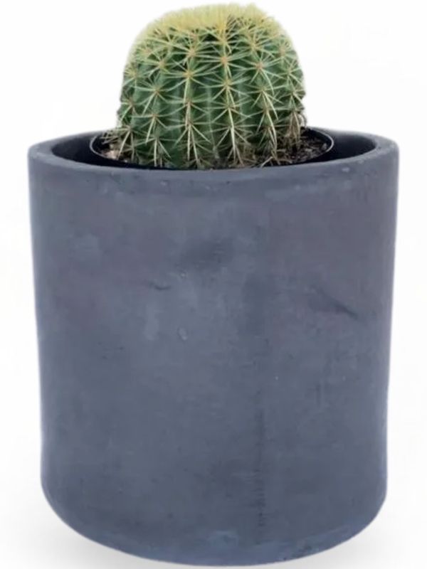 Cylinder Pot Large Black - H350mm x W370mm - 12kg