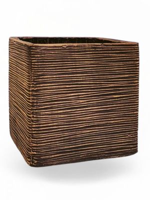 Braided Square Planter Medium Mecca Brown Finish - H300mm x W300mm - 10kg