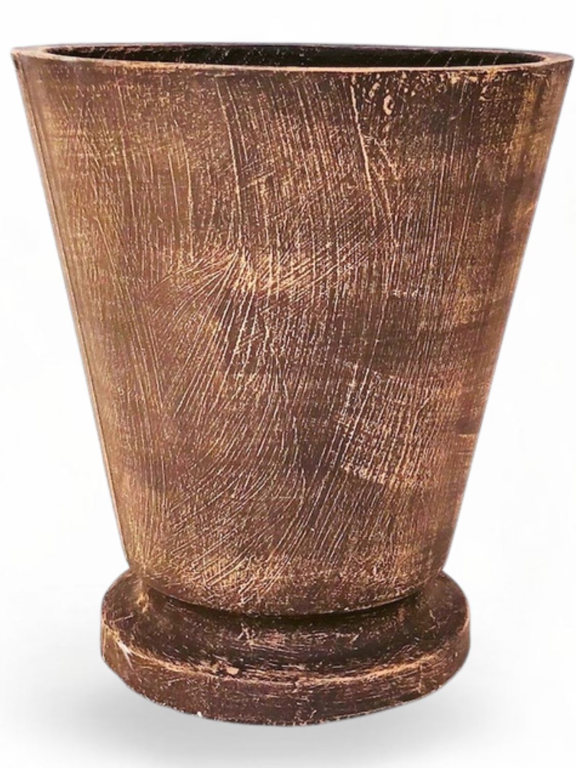 Edden Pot Large Mecca Brown Finish - H480mm x W420mm - 15kg