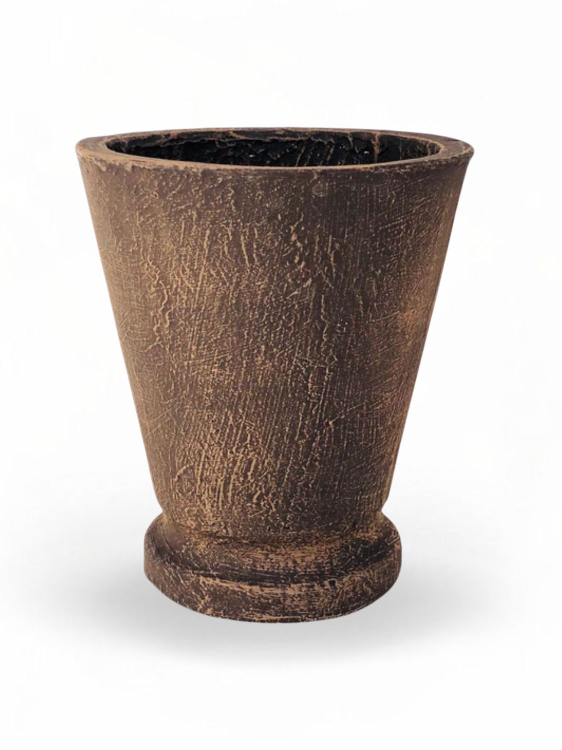 Edden Pot Small Mecca Brown Finish - H250mm x W220mm - 4kg