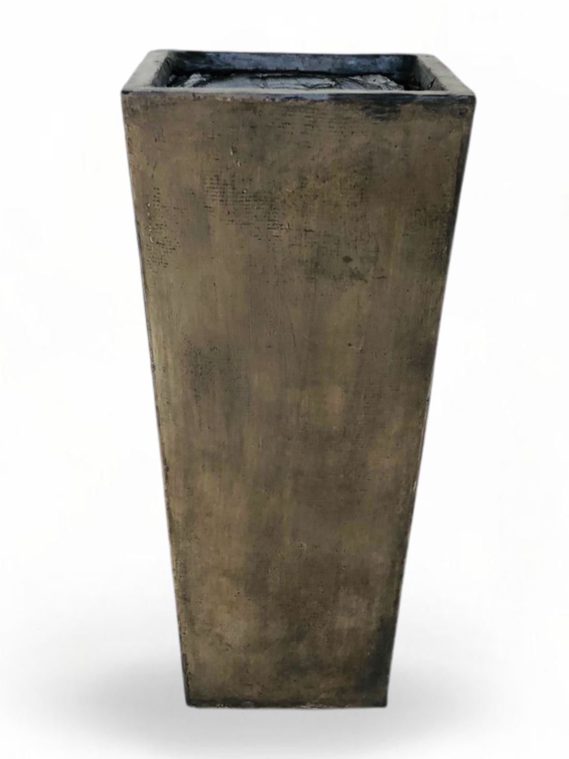 Square Slim Pot Medium Weathered Brown Finish - H702mm - 26kg