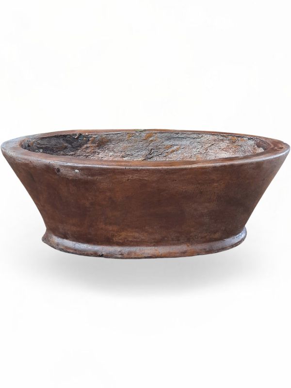 Oval Flower Box Honey Clay Finish - H220mm x W300mm x L585mm