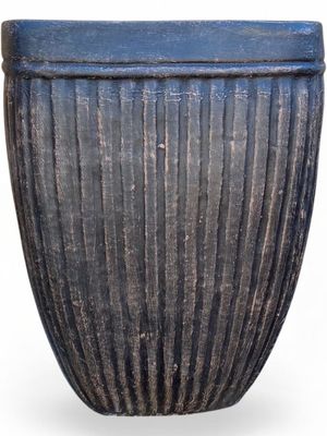 Square Stripe Pot Large Mecca Brown Finish - H540mm x W410mm - 24kg