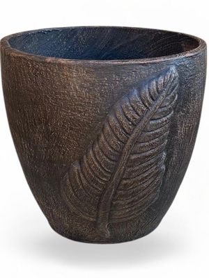 Blaar Pot Large Mecca Brown Finish - H375mm x W350mm - 11kg