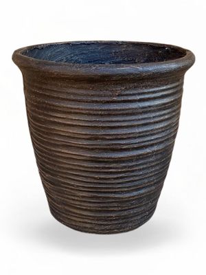Louvre Pot Medium Mecca Brown Finish - H320mm x W280mm -Mouth280mm - 8kg