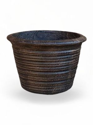 Louvre Pot Small Mecca Brown Finish - H220mm x W310mm - Mouth270mm 6kg