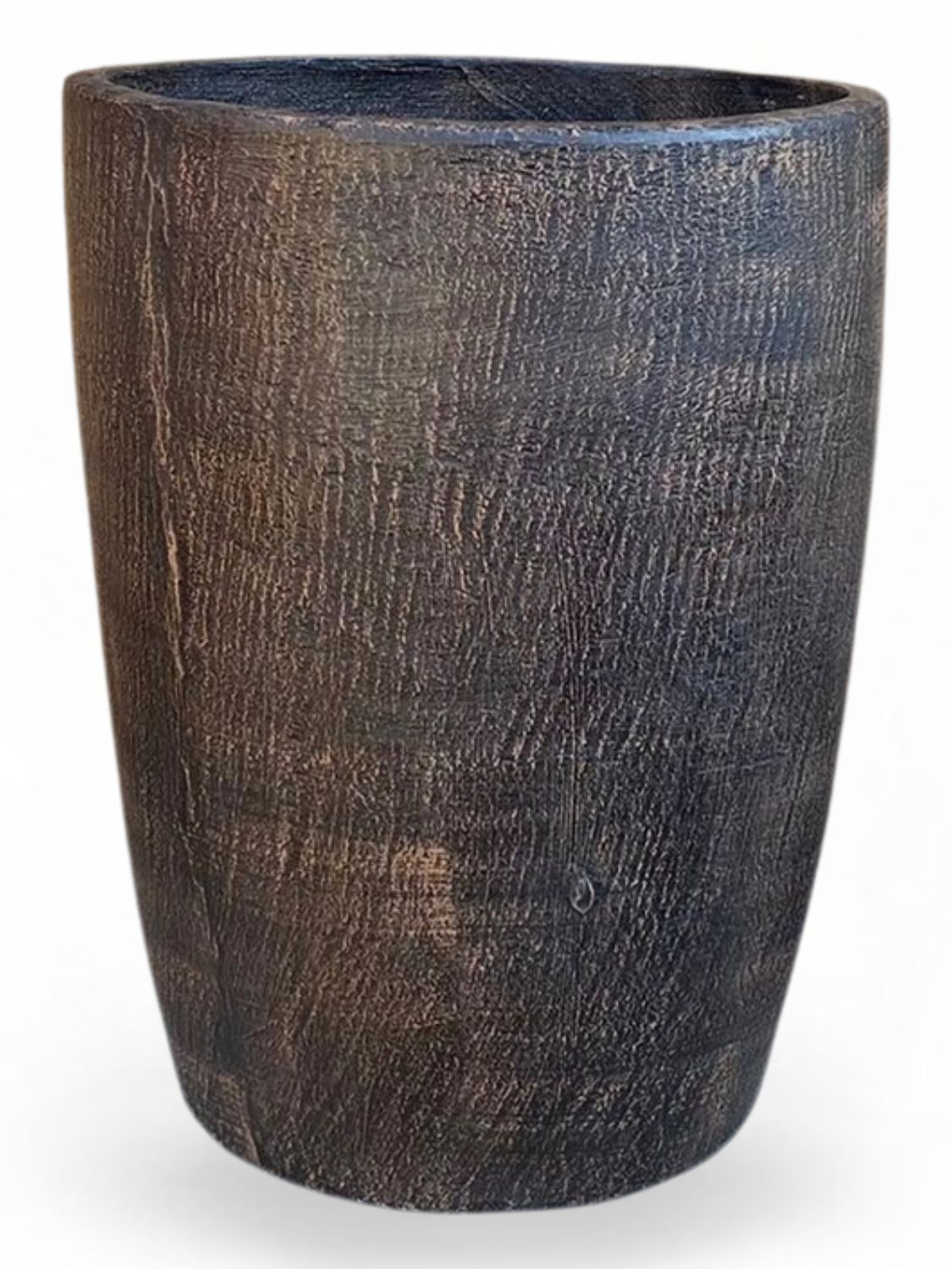 Maggie Round Pot Medium Mecca Brown Finish - H500mm - 19kg
