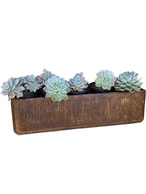Flower Box Medium Brown Clay Finish - L750mm x W200mm xH210mm - 12kg