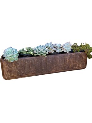 Flower Box Large Brown Clay Finish - L900mm x W200mm x H220 - 22kg