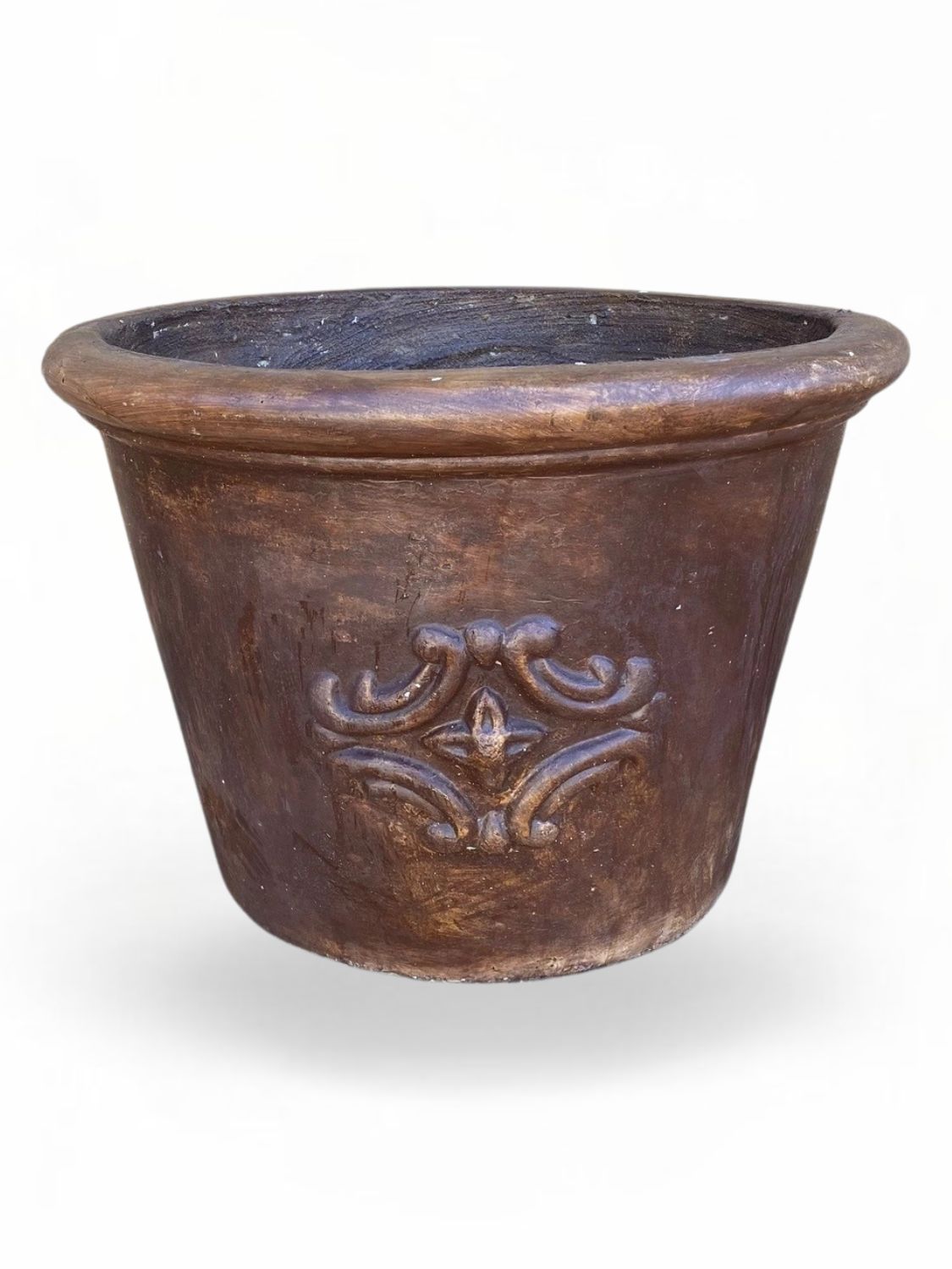 Adria Pot Medium Brown Clay Finish - H340mm x W480mm - 13kg
