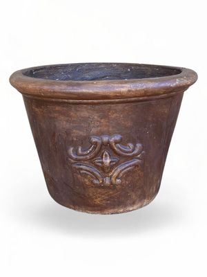 Adria Pot Medium Brown Clay Finish - H340mm x W480mm - 13kg