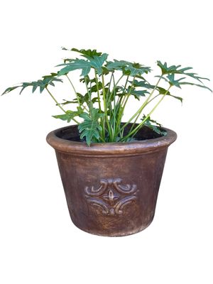 Adria Pot Medium Brown Clay Finish - H340mm x W480mm - 13kg