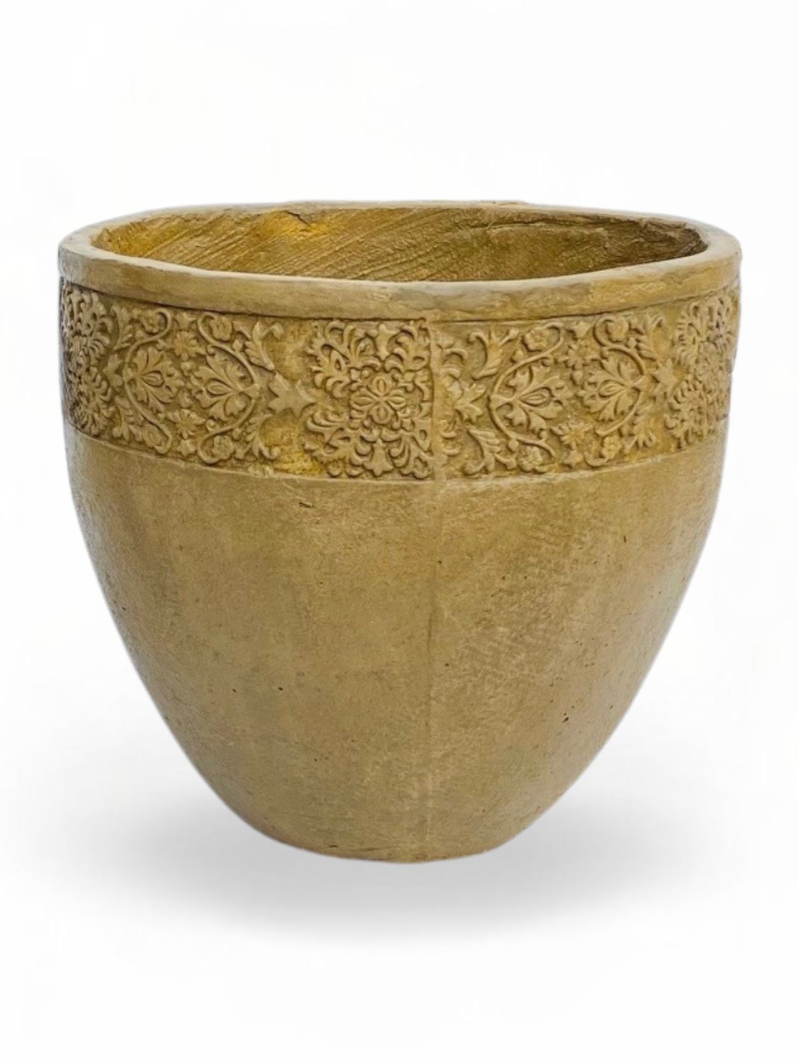 Atlas Pot Medium Antique Amber Finish - H320mm x W350mm - 8kg