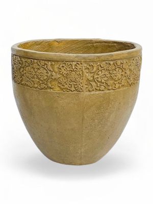 Atlas Pot Medium Antique Amber Finish - H320mm x W350mm - 8kg