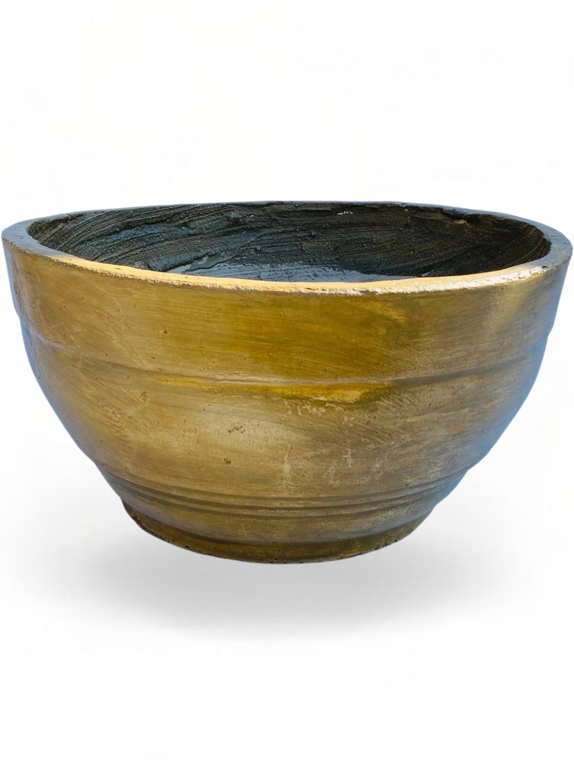 Concrete Bowl Round Antique Amber Finish - H220mm x W460mm - 11kg