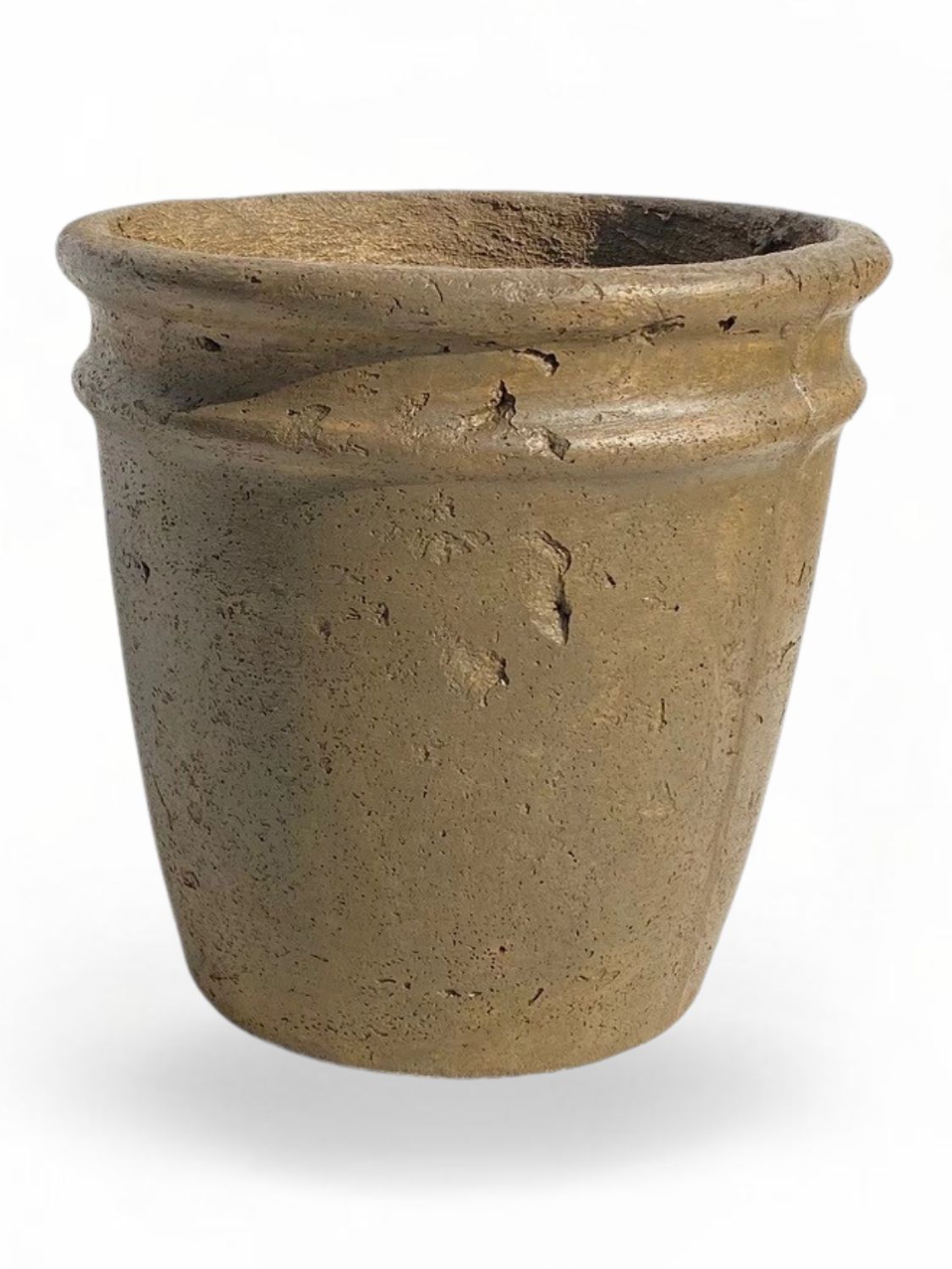 2 Ring Pot Medium Rustic Antique Amber Finish - H310mm x W300mm - 8kg