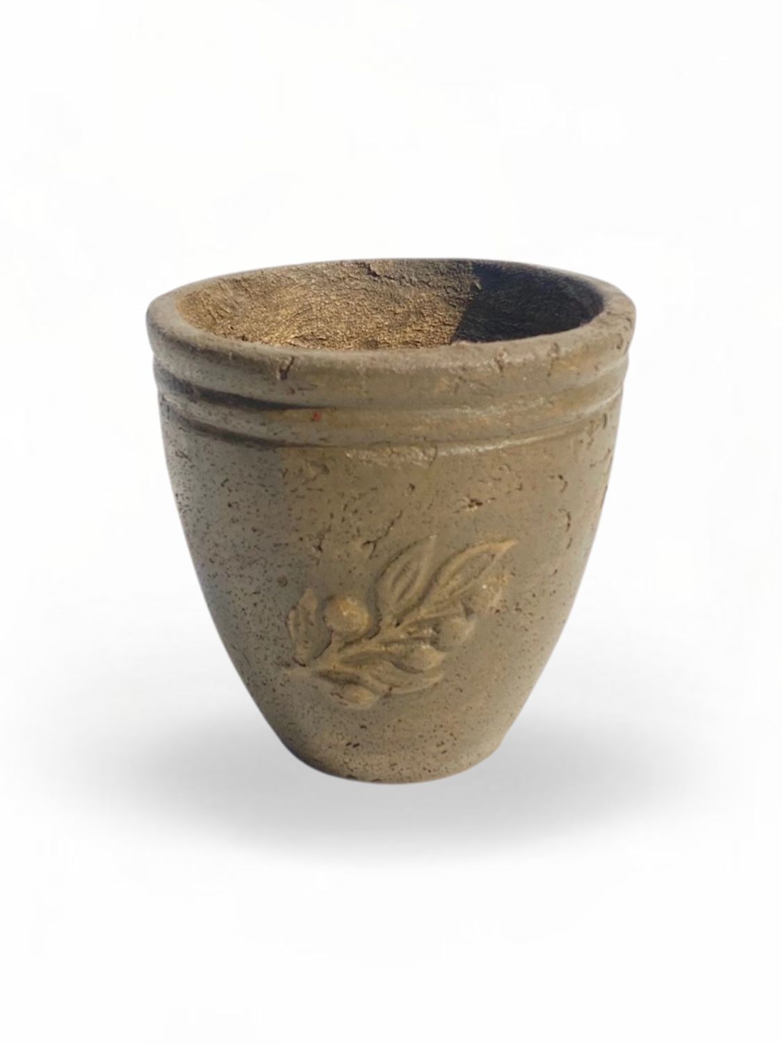 Olive Pot Mini Rustic Antique Amber Finish - H210mm - 4kg