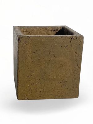 Decorative Square Cacti Pot Small Rustic Antique Amber Finish - 155mm x W150mm - 3kg