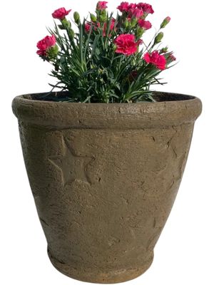 Star Pot Medium Rustic Antique Amber Finish - H300mm x W285mm - 6.6kg