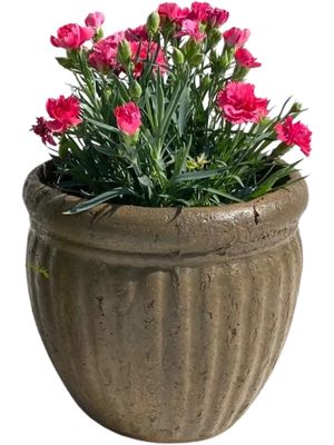 Round Wave Pot Small Rustic Atntique Amber Finish - H210mm x W230mm - 4kg
