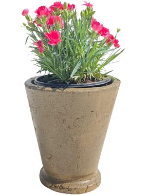 Edden Pot Small Rustic Antique Amber Finish - H250mm x W220mm - 4kg