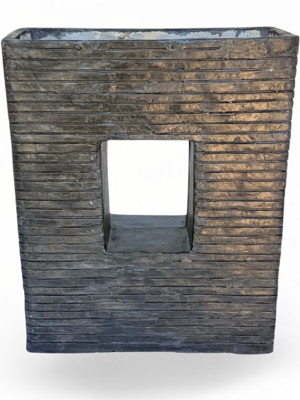Designer Planter With Hole Weathered Grey Finish H770mm x L625mm x W260mm