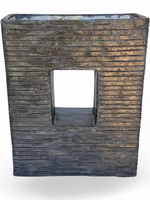 Designer Planter With Hole Weathered Grey Finish H770mm x L625mm x W260mm