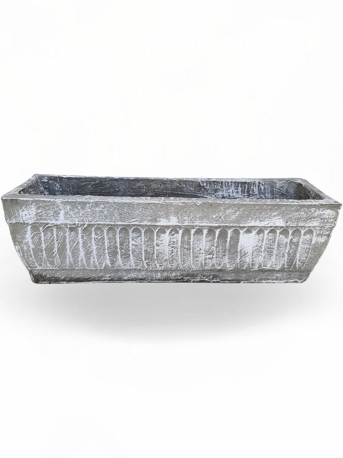 Window Pot Large Whitewash Finish - L650mm x W150mm - 13kg