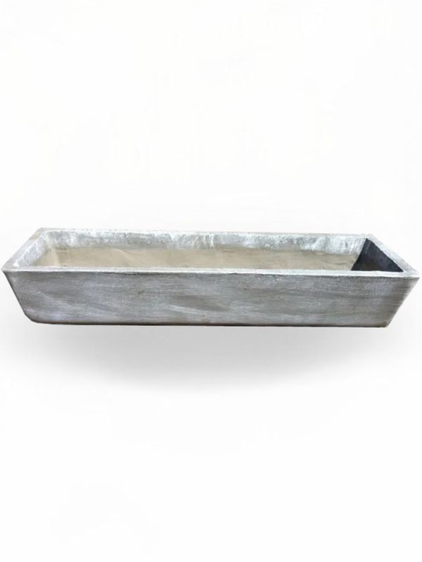 Rectangular Herb Bowl Large Whitewash Finish - L1200mm x W380mm - 45kg